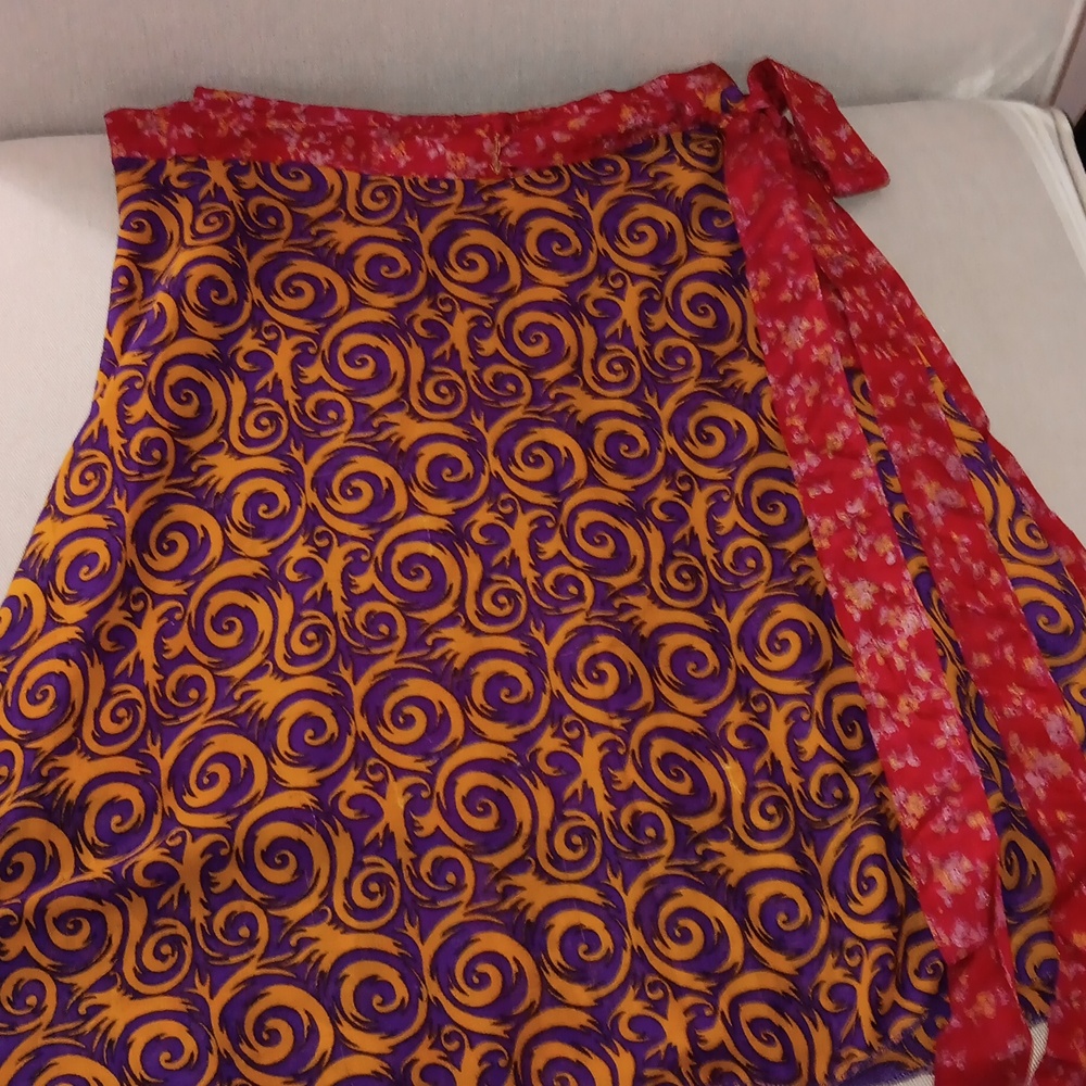 Maple clothing reversible silk wrap skirt